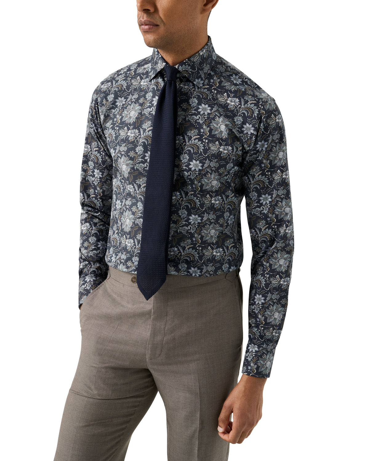 Çiçek Desenli Signature Pamuk Twill Gömlek