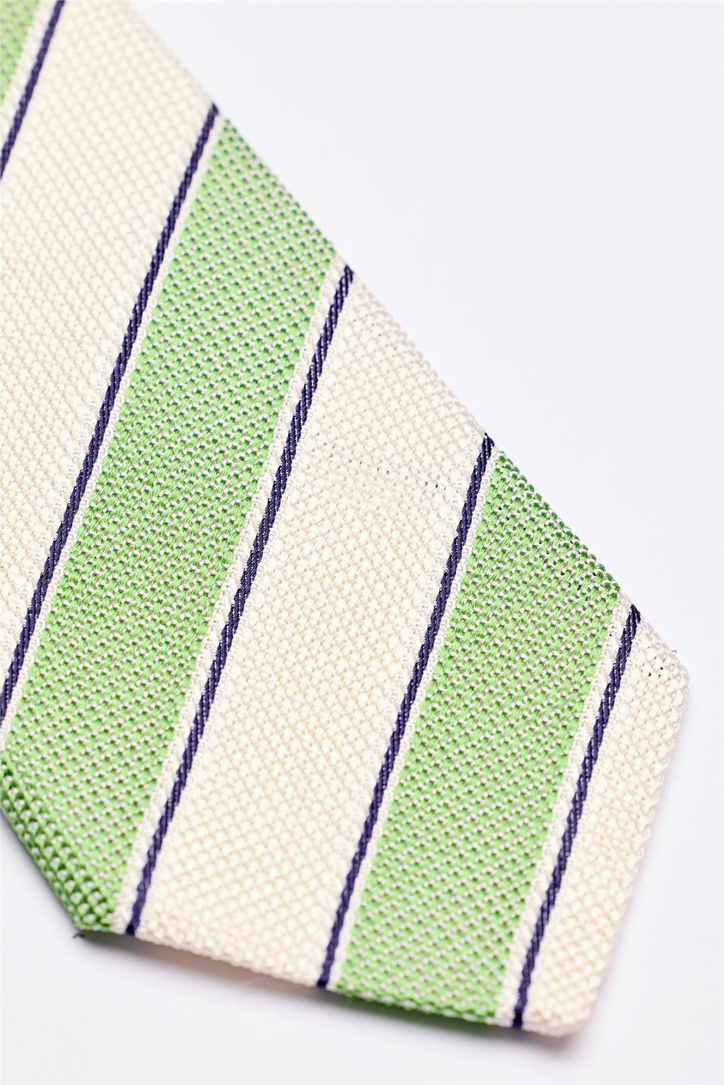 Yeşil Ekru Örgü İpek Kravat - Image 3