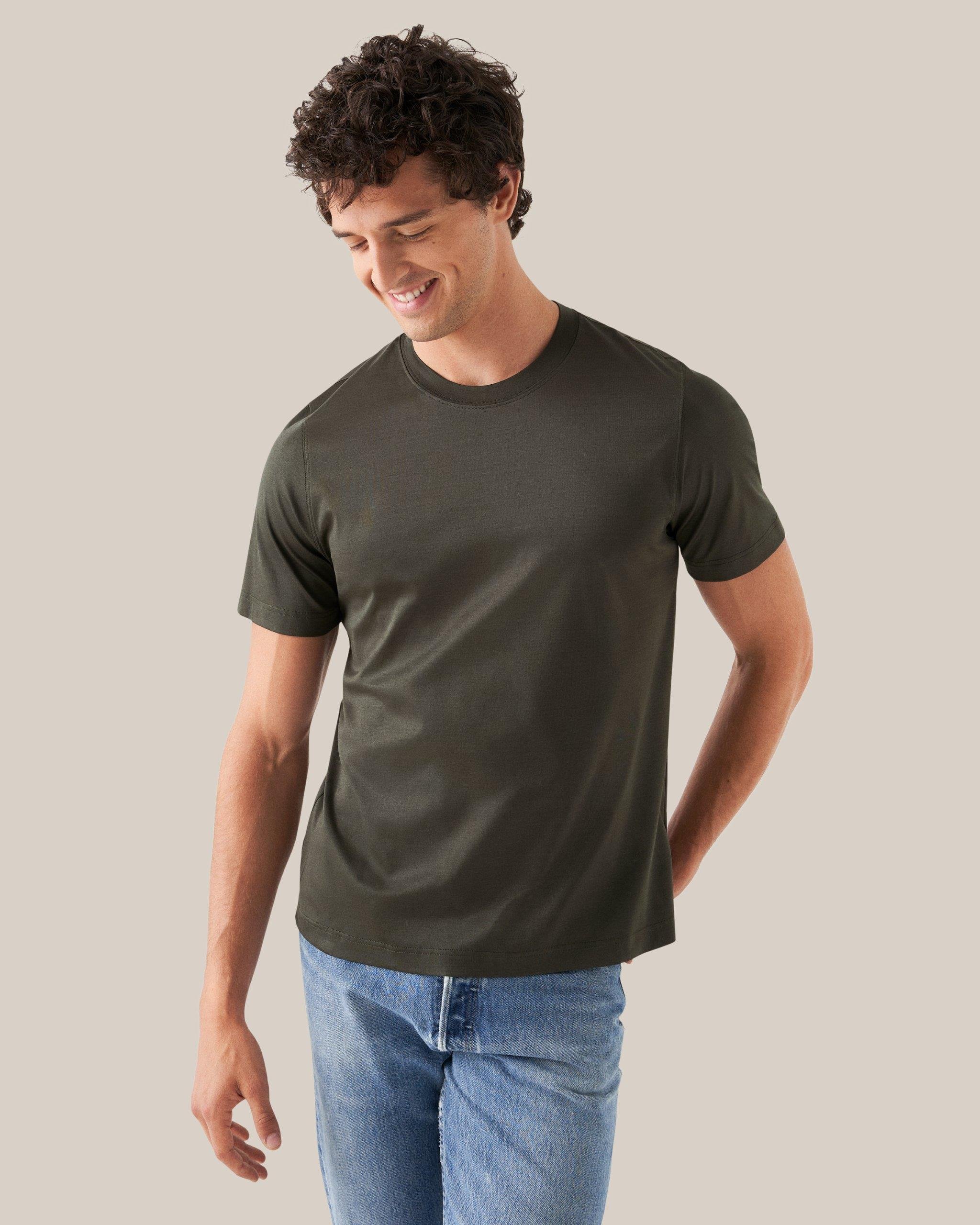 Yeşil Filo Di Scozia Pamuk T-Shirt - Image 1