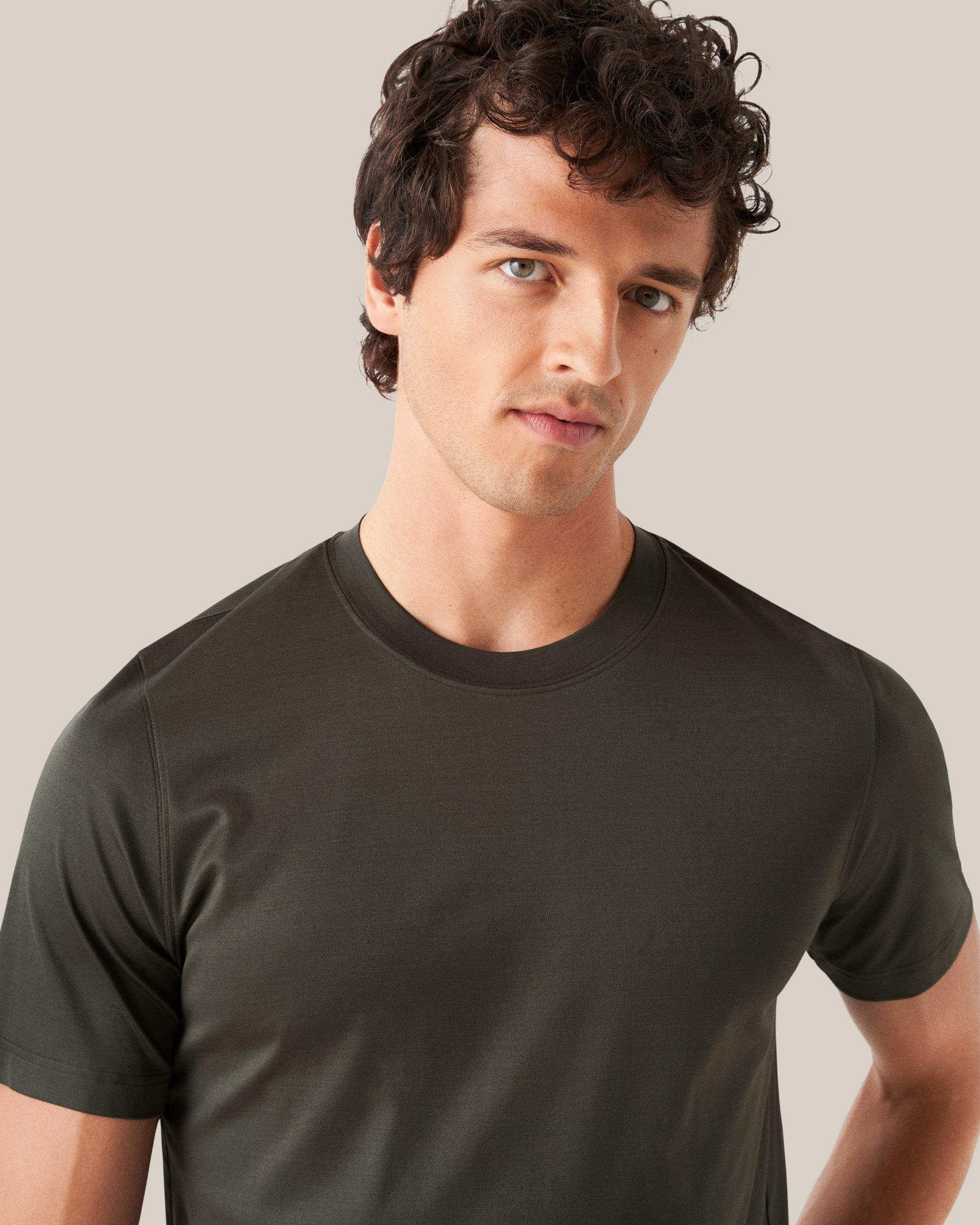 Yeşil Filo Di Scozia Pamuk T-Shirt - Image 2