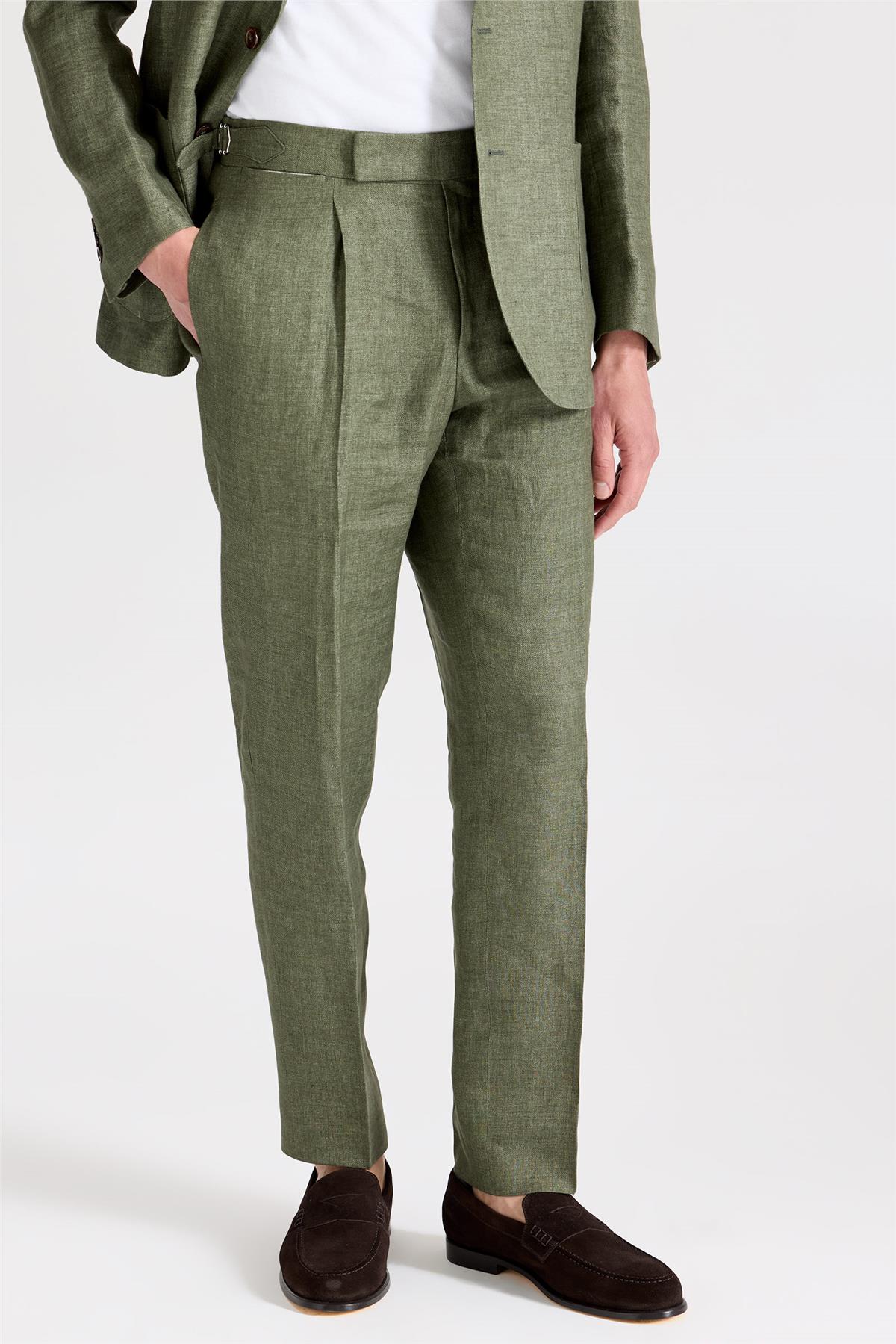 Yeşil Keten Takım Elbise - Image 5