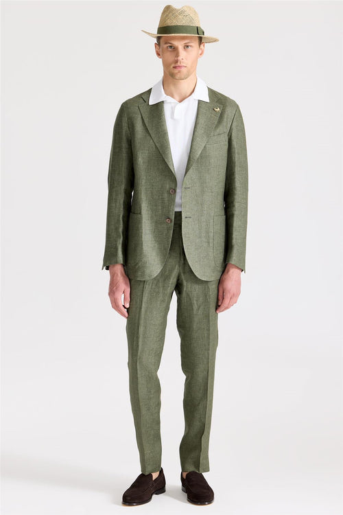 Yeşil Keten Takım Elbise - Image 2