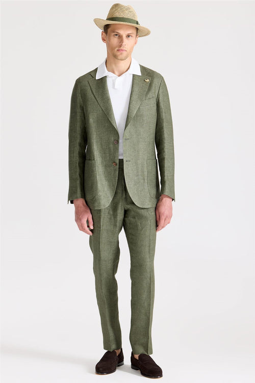 Yeşil Keten Takım Elbise - Image 1