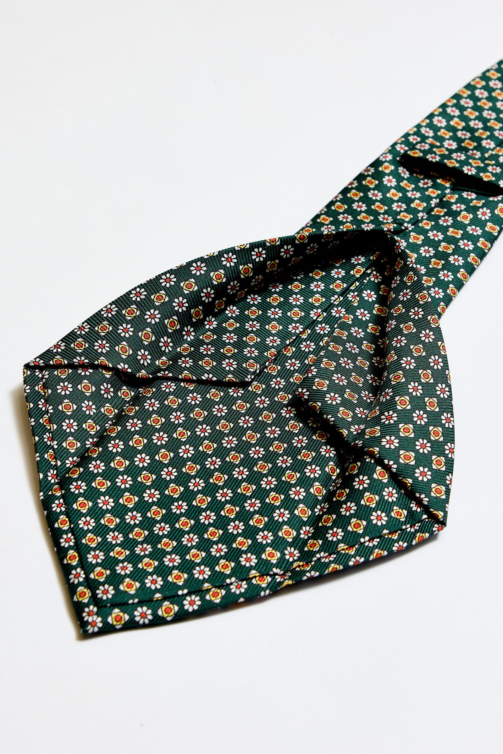 Yeşil Kırmızı 5 Fold İpek Kravat