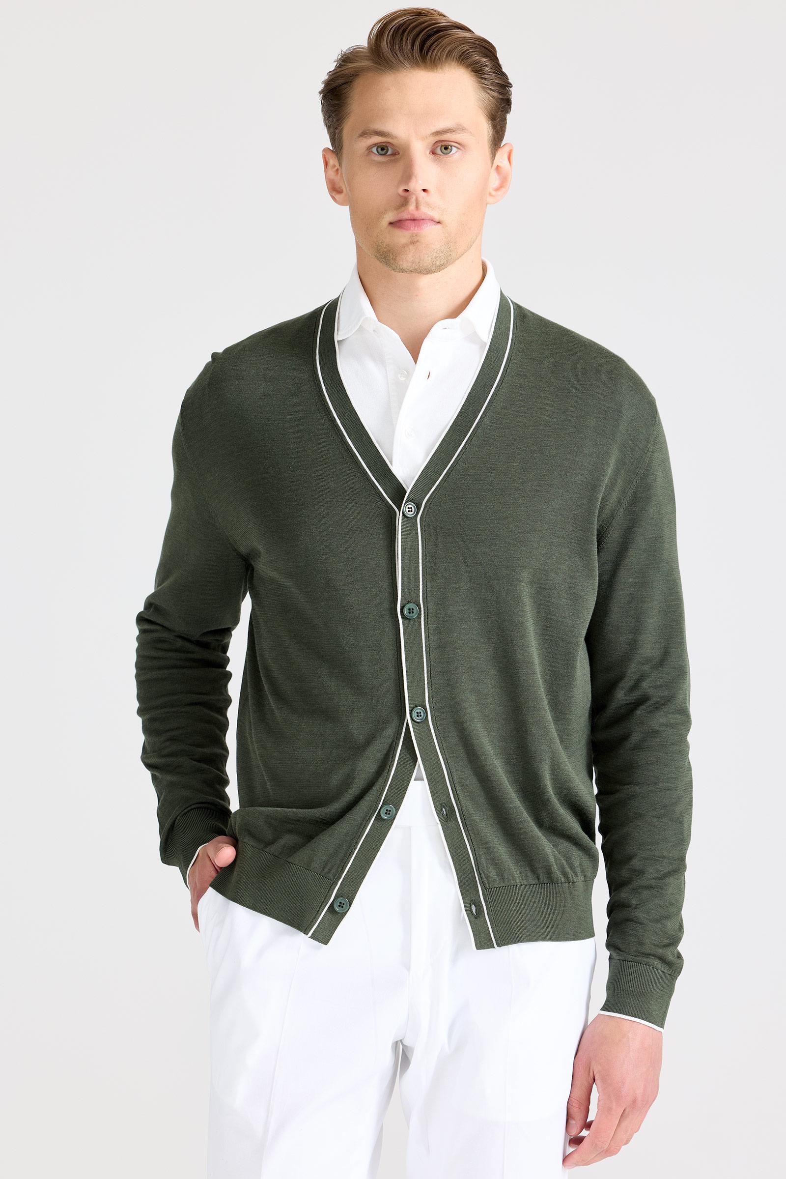 Yeşil Pamuk İpek Hırka - Image 1