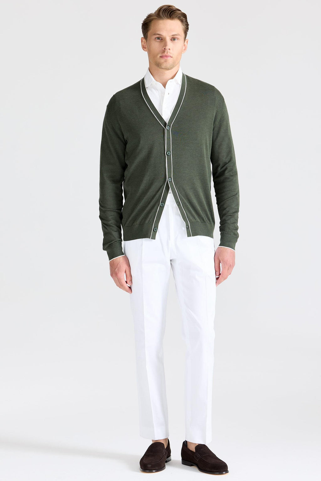 Yeşil Pamuk İpek Hırka - Image 4