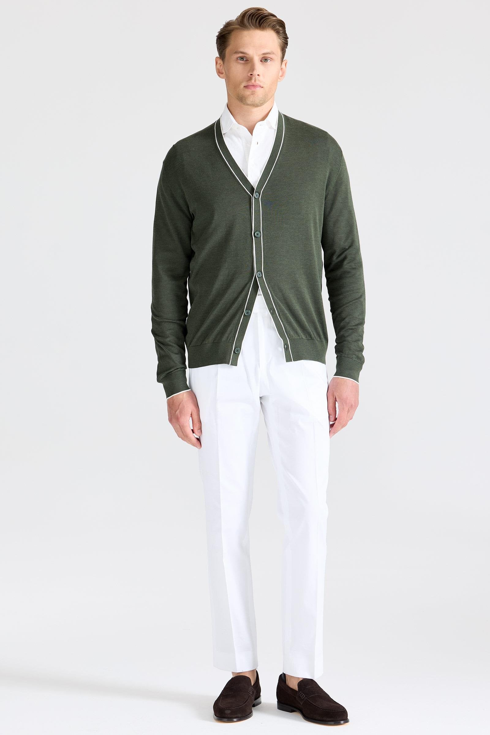 Yeşil Pamuk İpek Hırka - Image 4