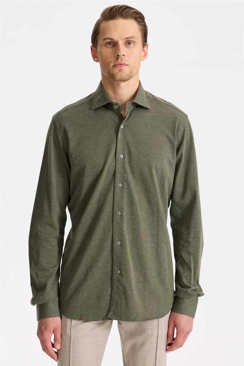 Yeşil Pamuk Kaşmir Gömlek - Image 1