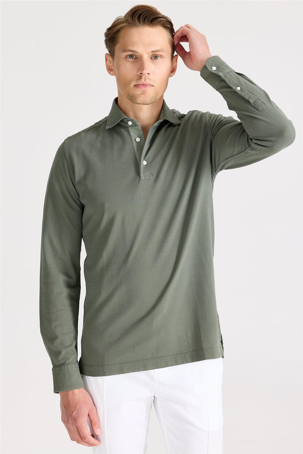 Yeşil Pima Pamuk Sweat Shirt - Image 3