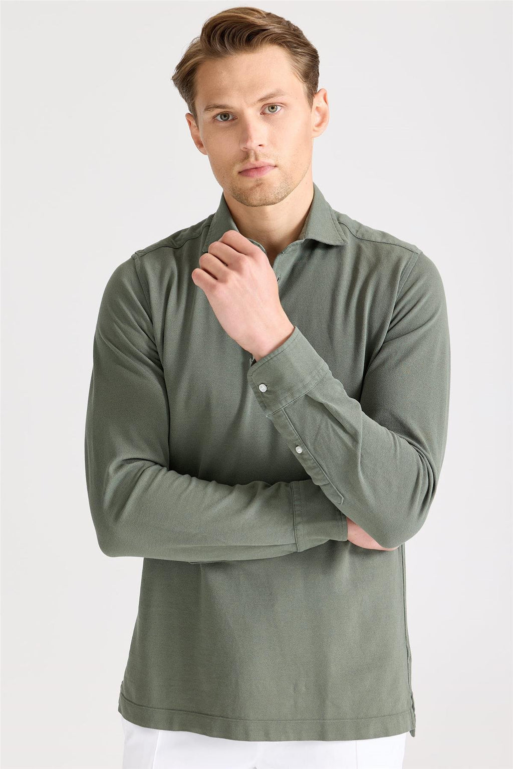 Yeşil Pima Pamuk Sweat Shirt - Image 4