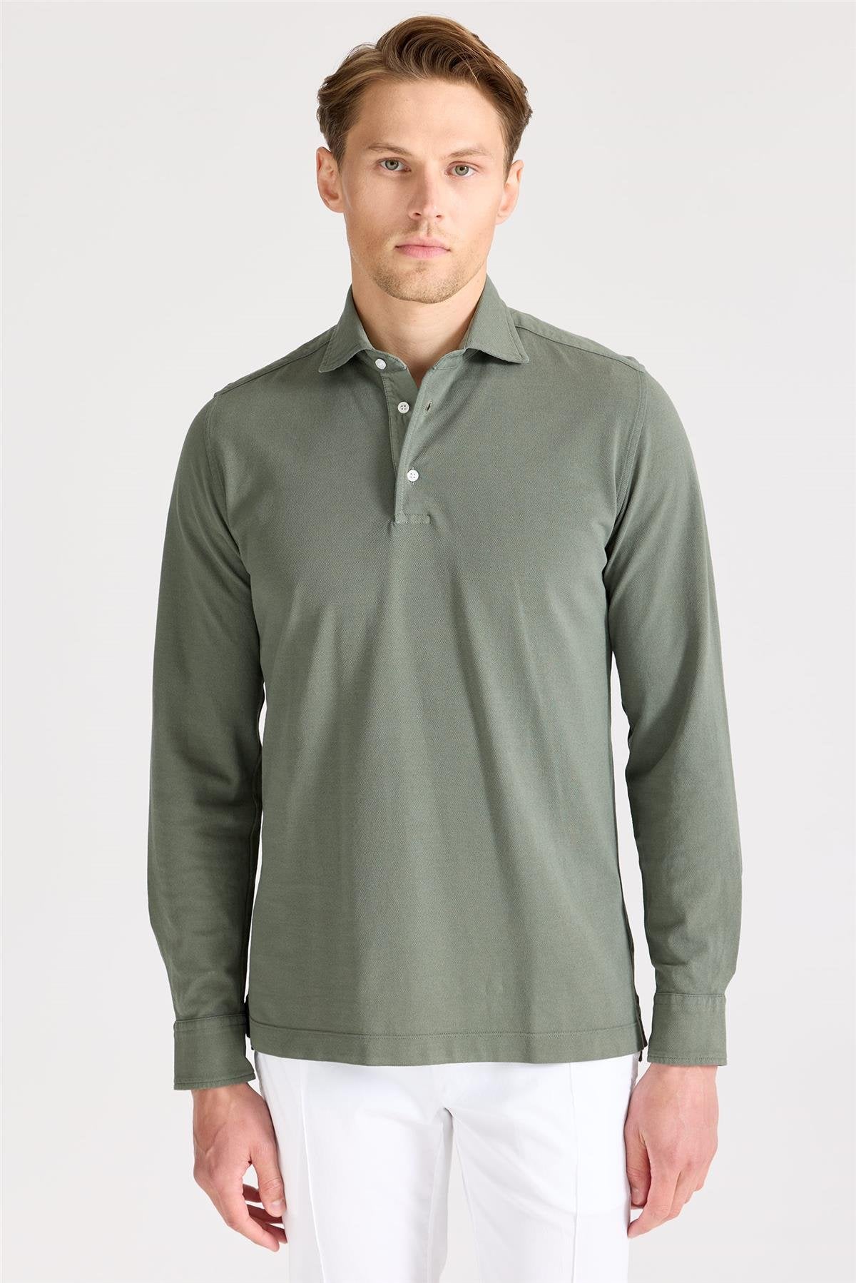 Yeşil Pima Pamuk Sweat Shirt - Image 2