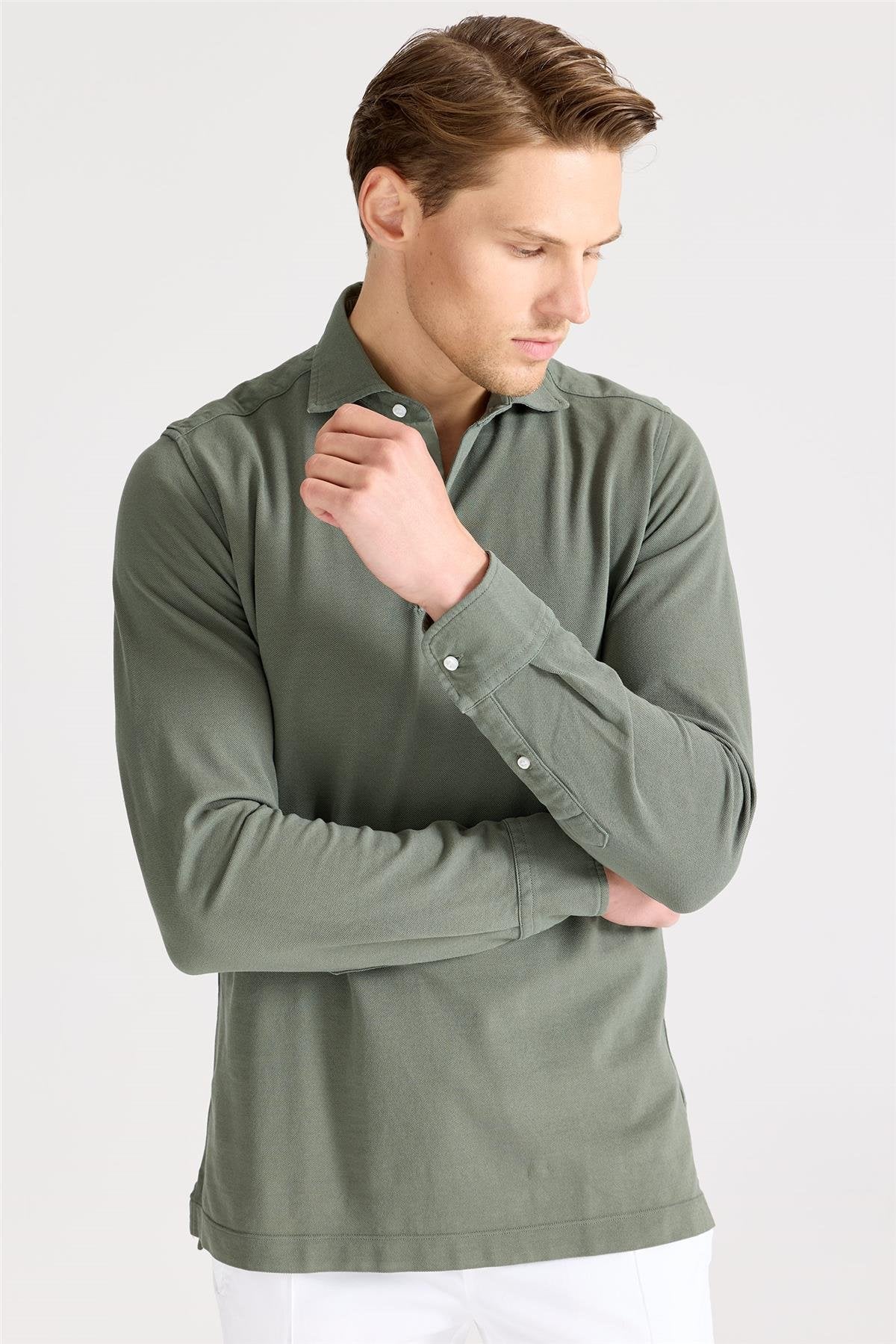 Yeşil Pima Pamuk Sweat Shirt - Image 5