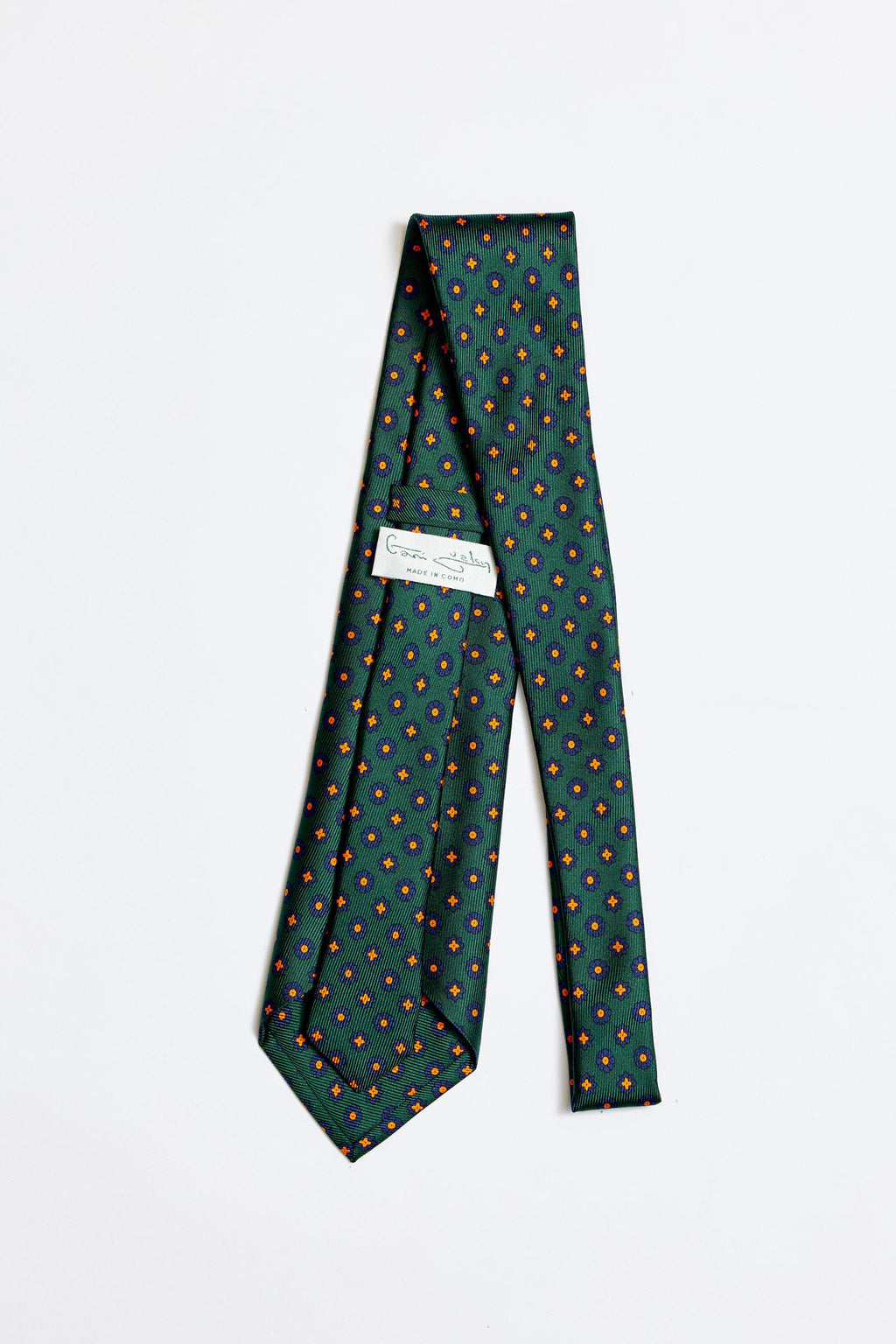 Yeşil Sarı  5 Fold İpek Kravat