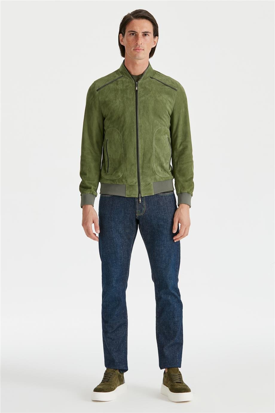 Yeşil Süet Erkek Mont - Image 2