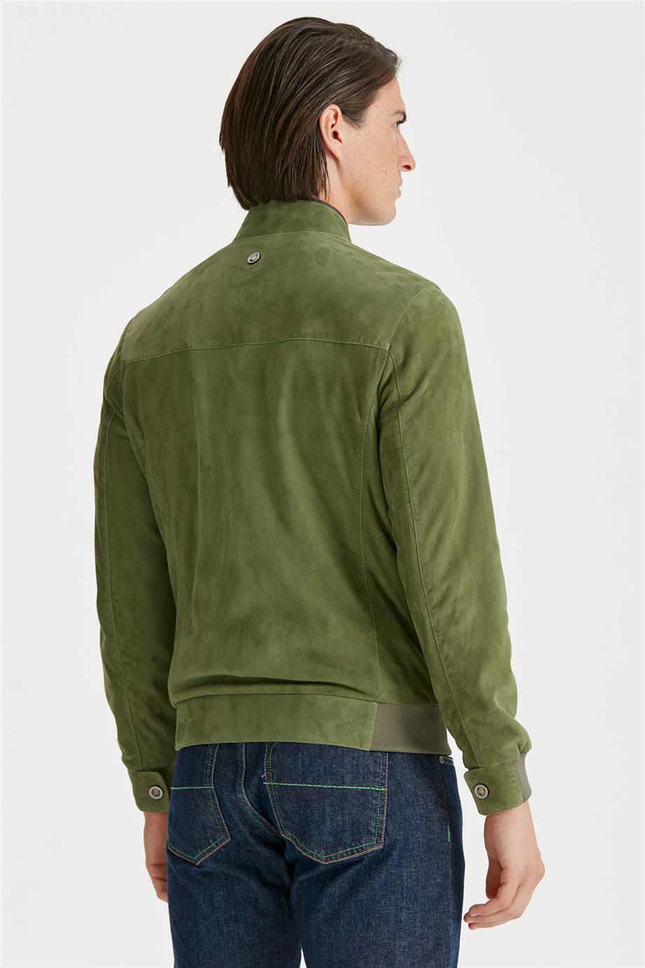 Yeşil Süet Erkek Mont - Image 5