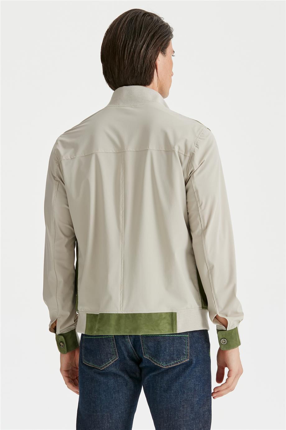 Yeşil Süet Teknik Erkek Mont - Image 5