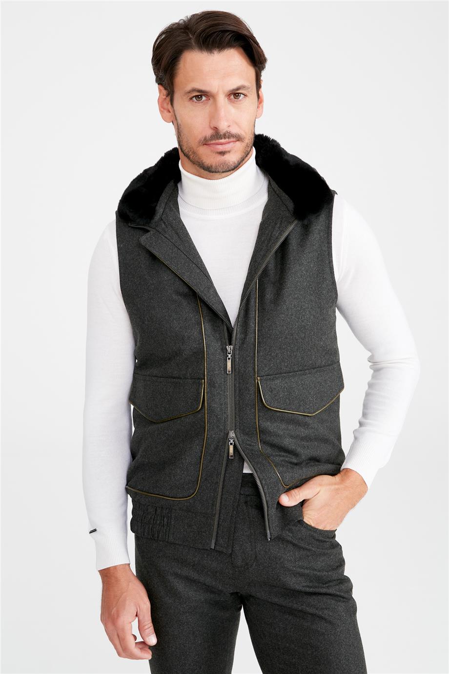 Yeşil Yün Yelek - Image 4