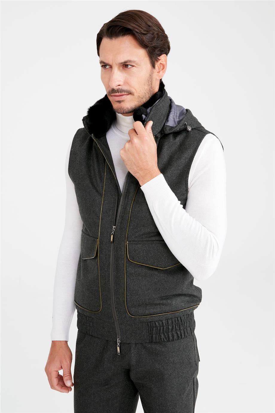 Yeşil Yün Yelek - Image 2