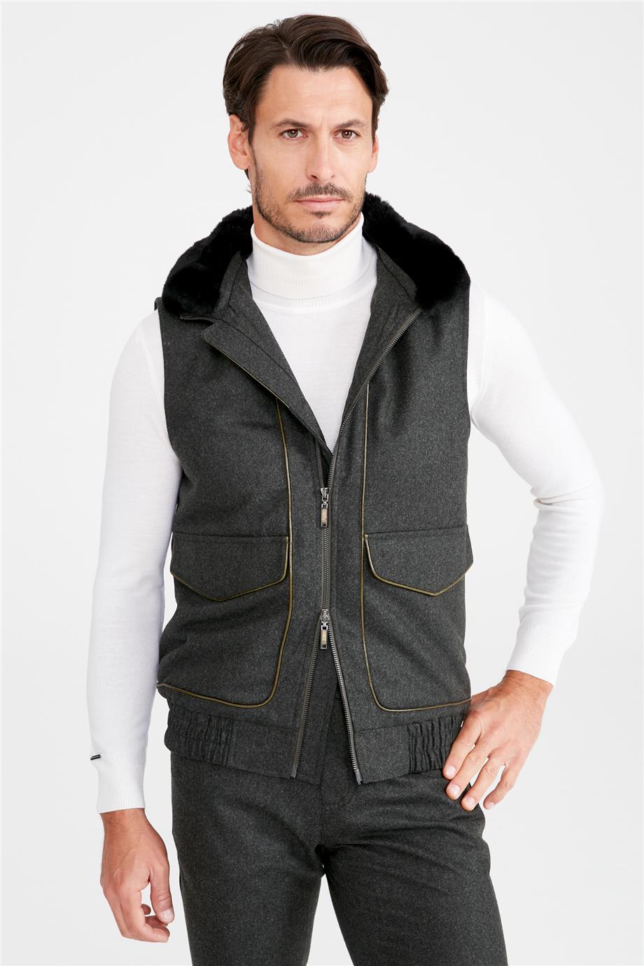 Yeşil Yün Yelek - Image 3